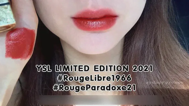 Swatch YSL ROUGE PUR COUTURE HOLIDAY 2021 #RougeLibre1966 & #RougeParadoxe21