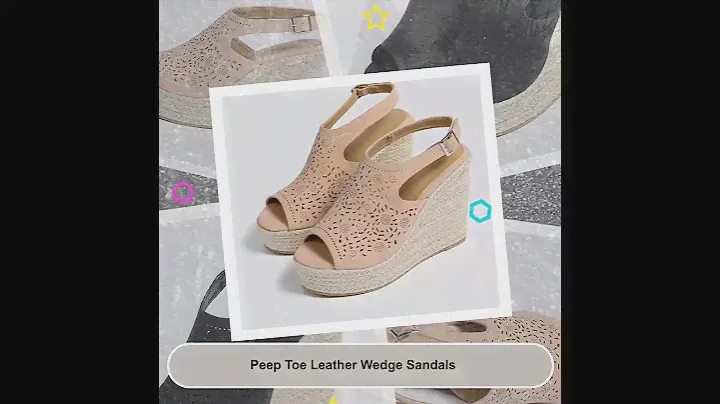 ⚡Buy Peep Toe Leather Wedge Sandals exclusively at LeStyleParfait.com 👈
