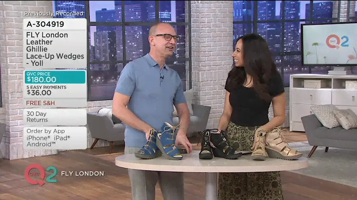 FLY London Leather Ghillie Lace Up Wedges - Yoll on QVC