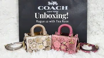 The cutest Coach mini bag! Unboxing Rogue 12 with Tea Rose